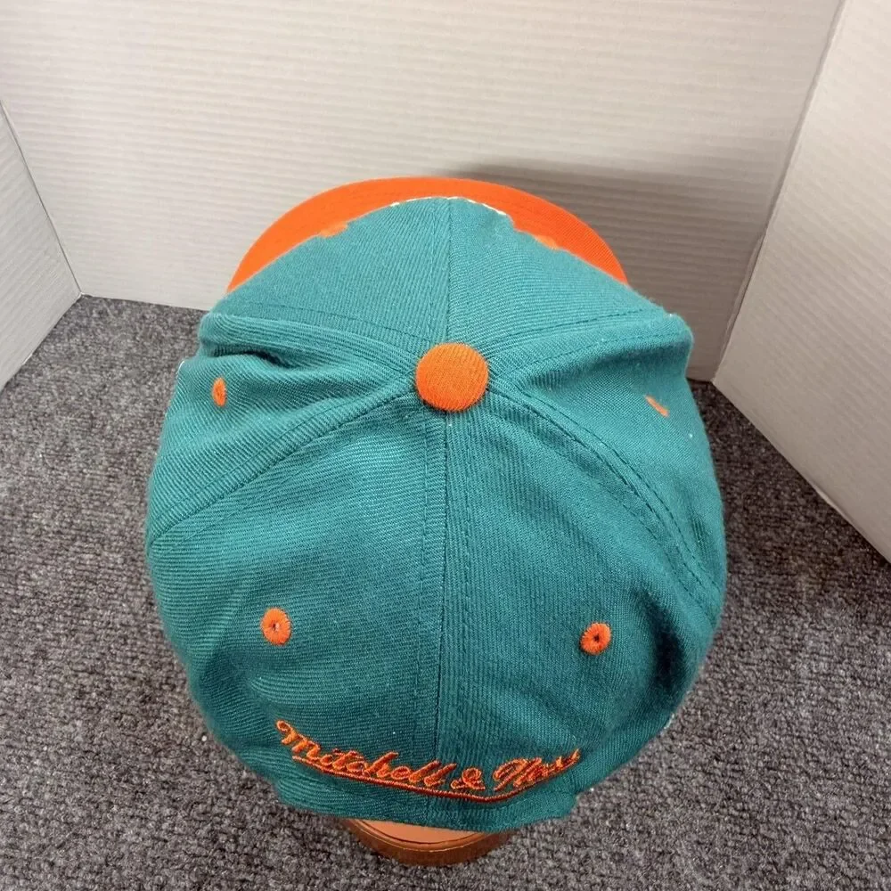 Vintage Miami Dolphins Hat Cap Snap Back One Size Green NFL Mitchell & Ness